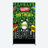 Aperturee - Aperturee Modern Buildings Cartoon Birthday Rectangle Backdrop